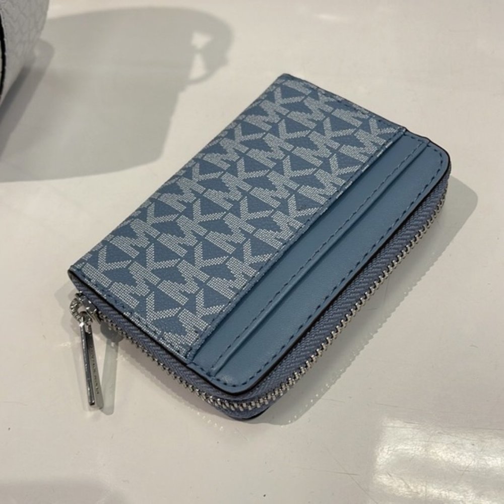 Michael Kors Jet Set Travel Medium Zip Around Card Case Chambray Multi - Picture 9 of 15